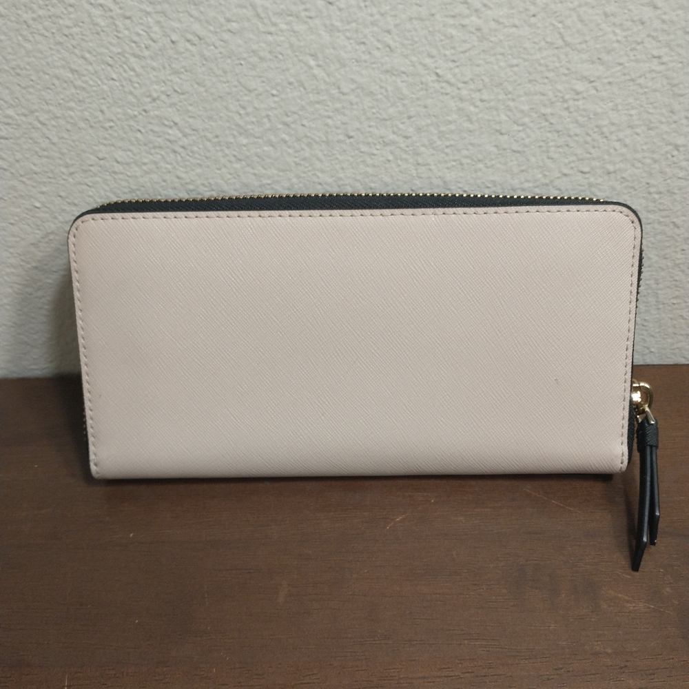 Kate Spade New York Laurel Way Neda Saffiano Leather Zip Around Wallet Tan - Picture 4 of 13